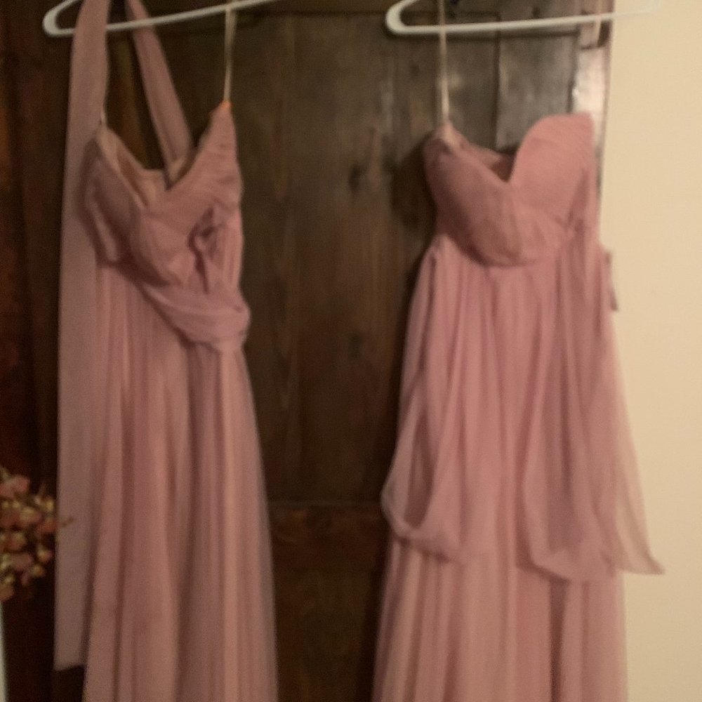 Birdy Gray Bridesmaids gowns, Christina style, Rose quartz, one Large one Small